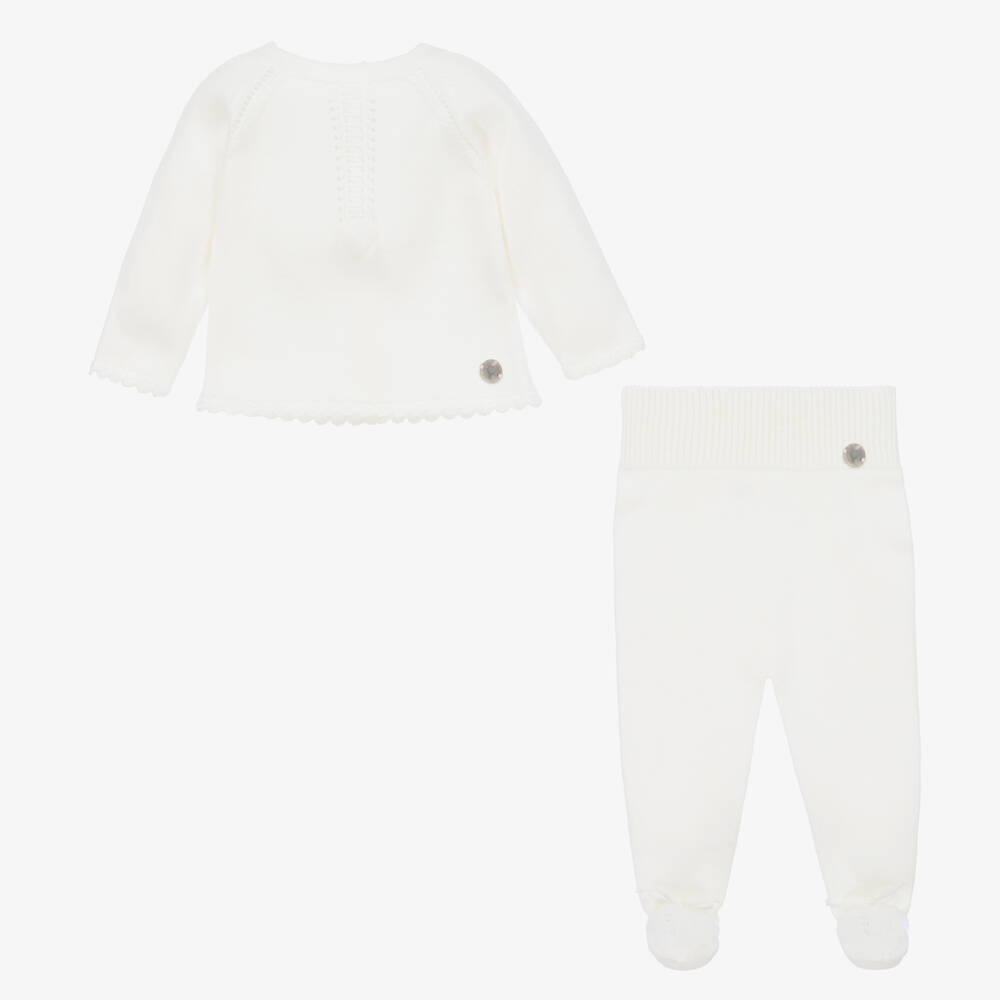 Artesanía Granlei-طقم أفرول أكريليك محبوك لون عاجي | Childrensalon