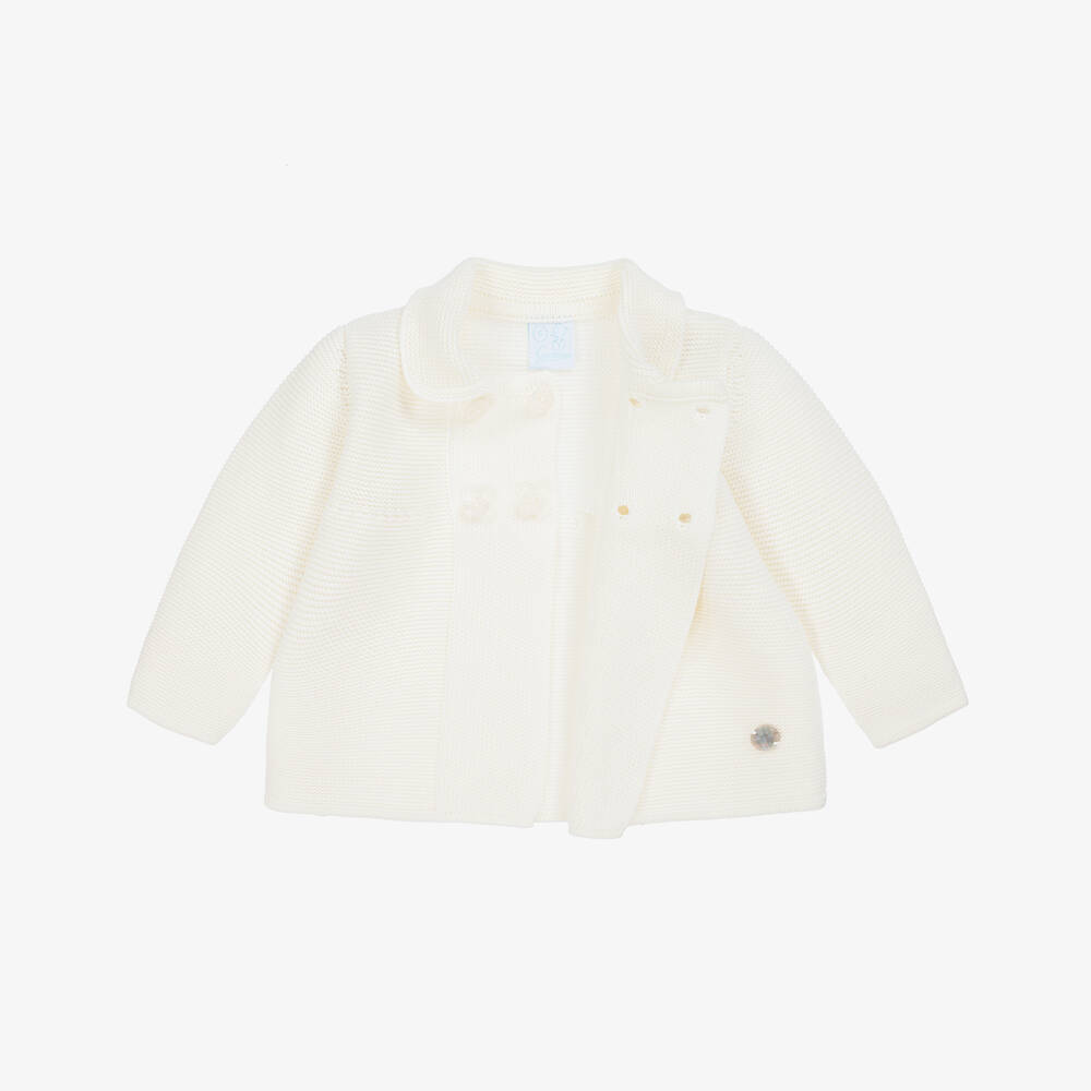 Artesanía Granlei-Ivory Knitted Cardigan | Childrensalon