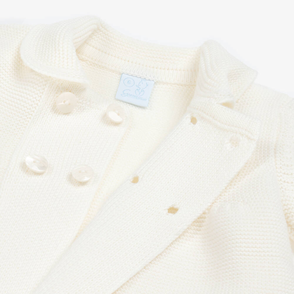 Artesanía Granlei-Ivory Knitted Cardigan | Childrensalon