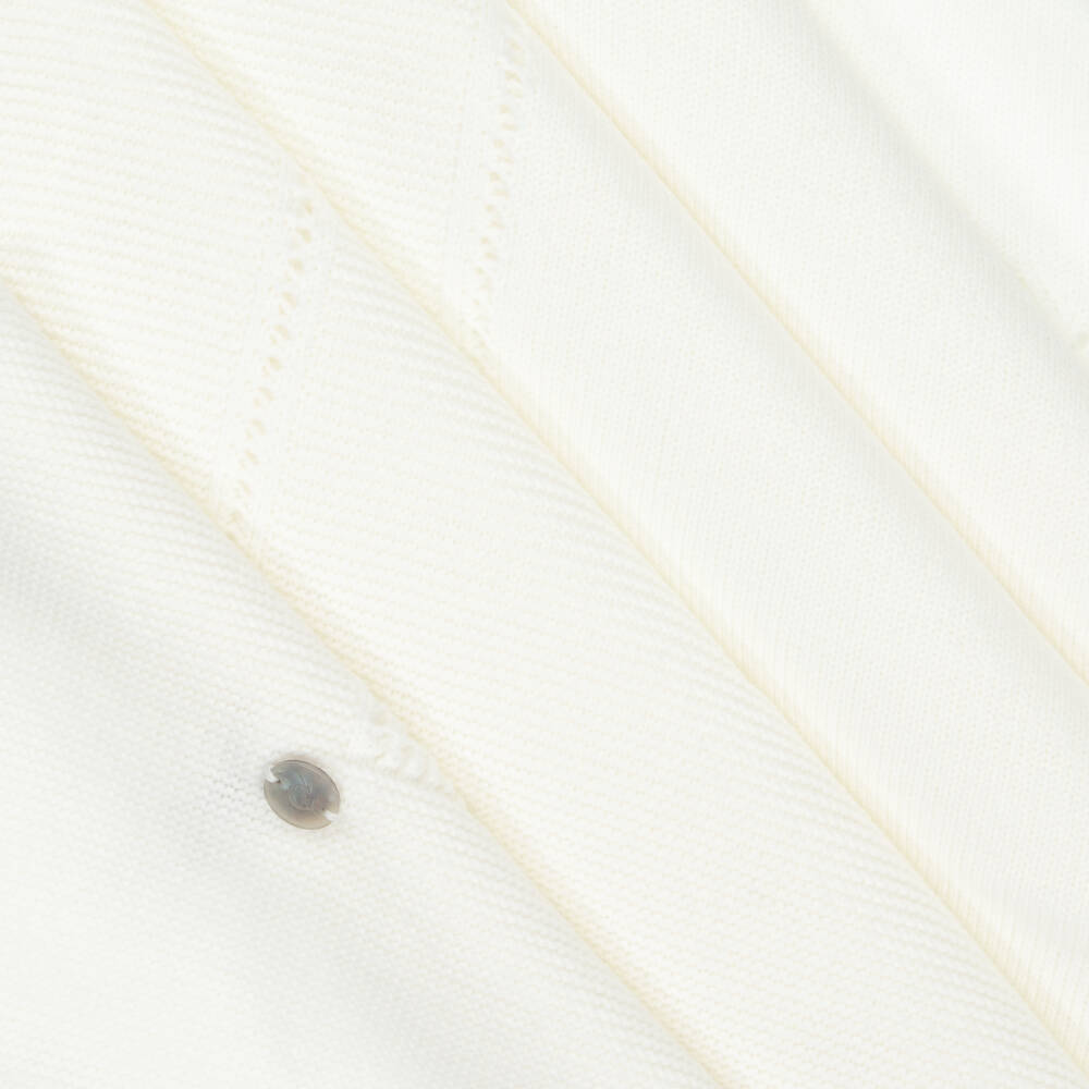 Artesanía Granlei-Ivory Openwork Knitted Baby Blanket (106cm) | Childrensalon