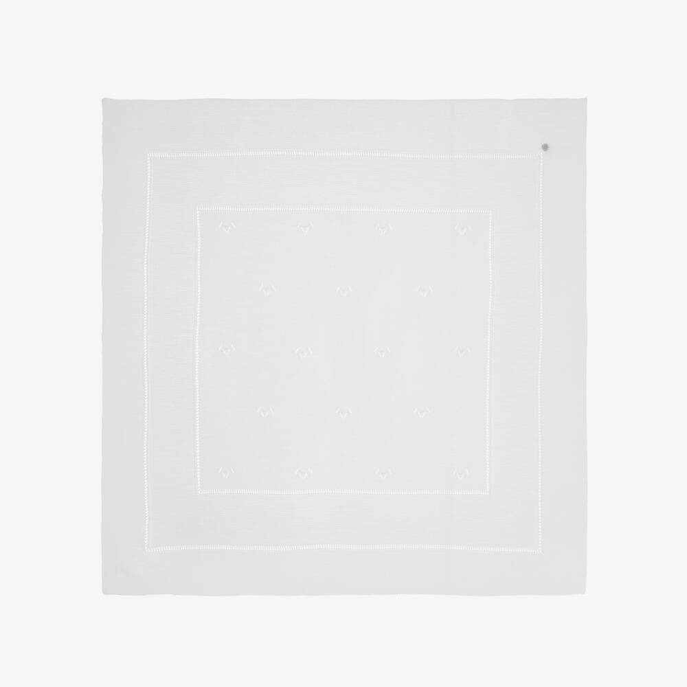 Artesanía Granlei-Ivory Openwork Knitted Baby Blanket (106cm) | Childrensalon