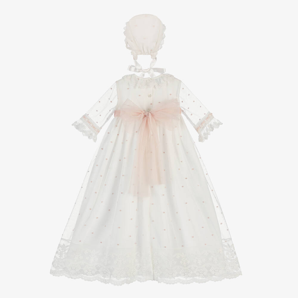 Artesanía Granlei-Ivory & Pink Tulle Ceremony Gown | Childrensalon