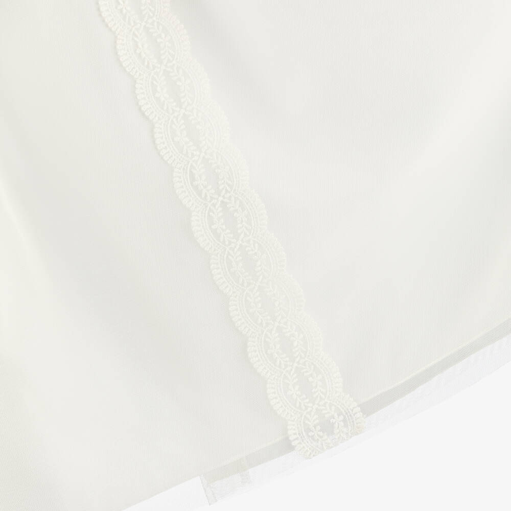 Artesanía Granlei-Ivory Tulle Ceremony Gown With Bonnet | Childrensalon