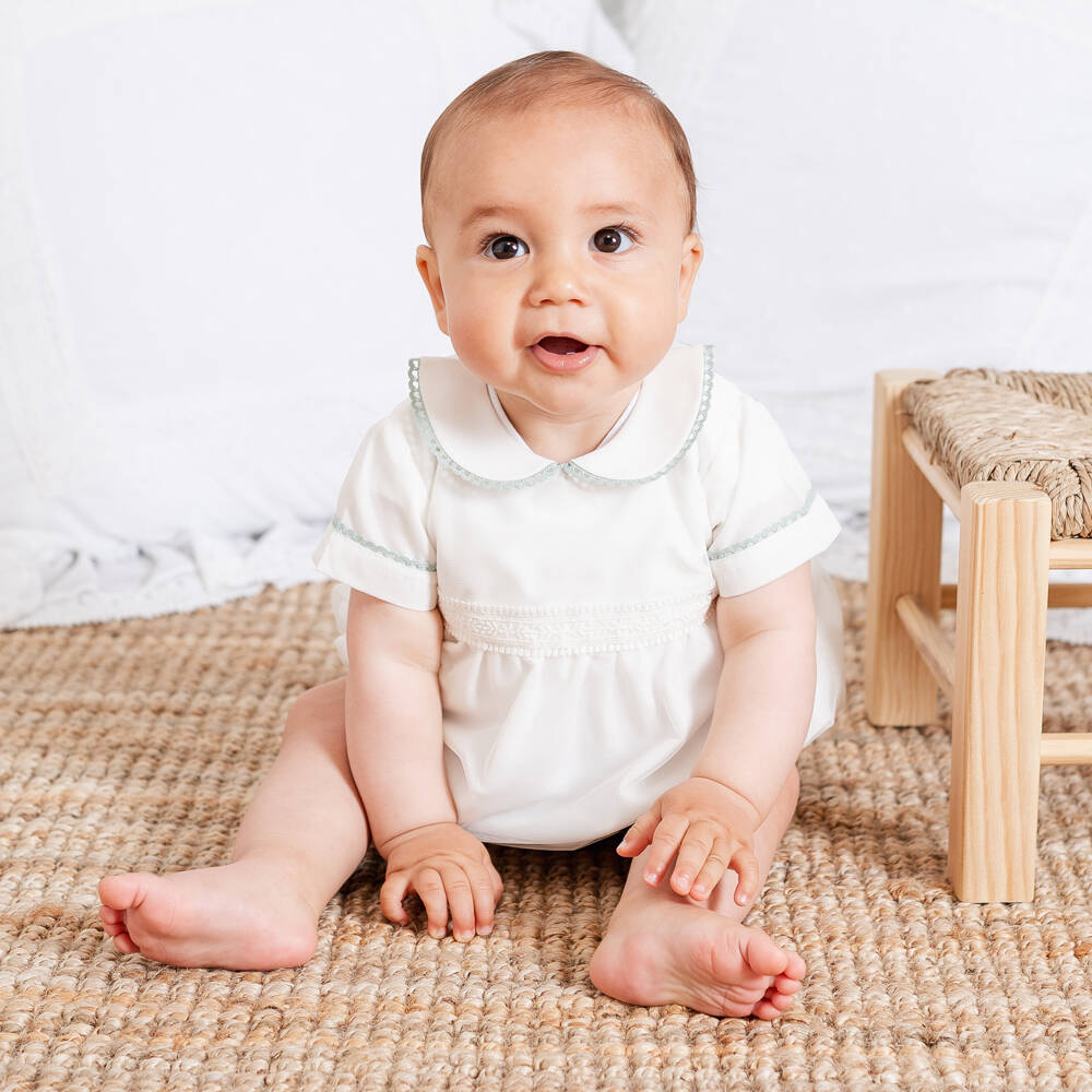 Artesanía Granlei-بودي سوت تول مطرز لون عاجي | Childrensalon