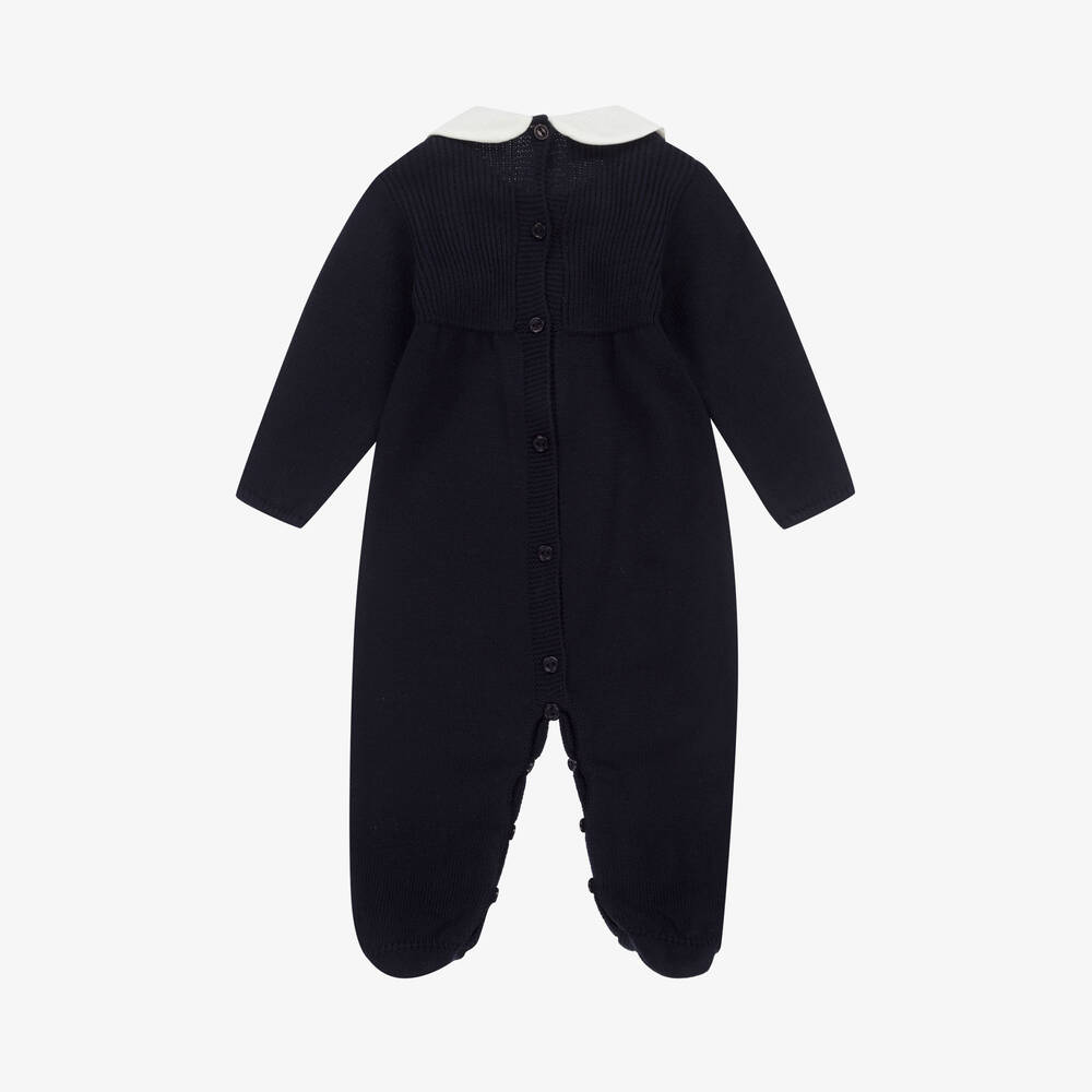 Artesanía Granlei-أفرول بيبي غرو بوم بوم أكريليك محبوك لون كحلي | Childrensalon