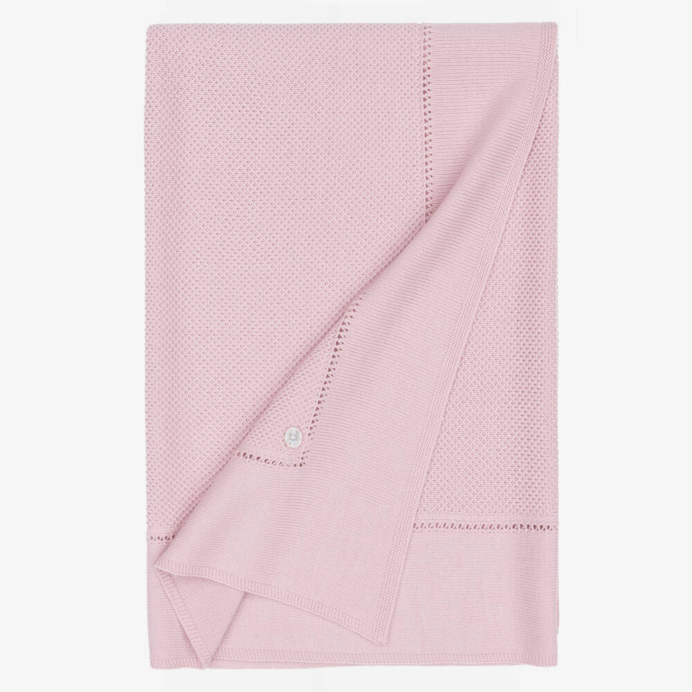 Artesanía Granlei-Pink Knitted Baby Blanket (107cm) | Childrensalon