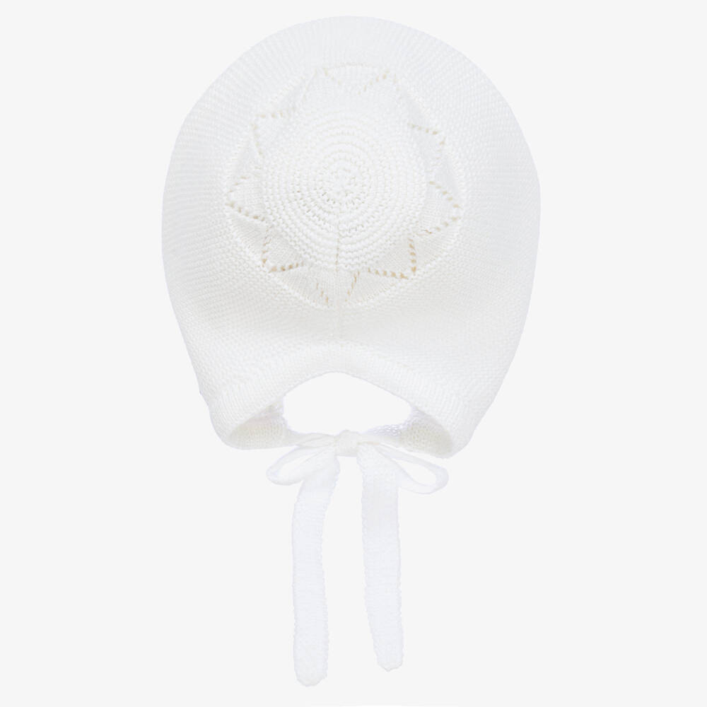 Artesanía Granlei-White Knitted Bonnet | Childrensalon