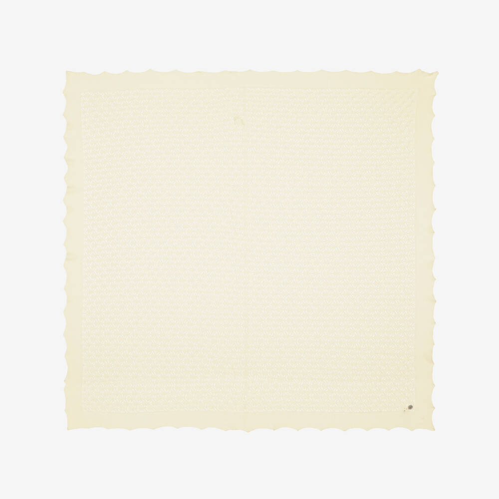 Artesanía Granlei-Yellow Knitted Open Work Shawl (128cm) | Childrensalon