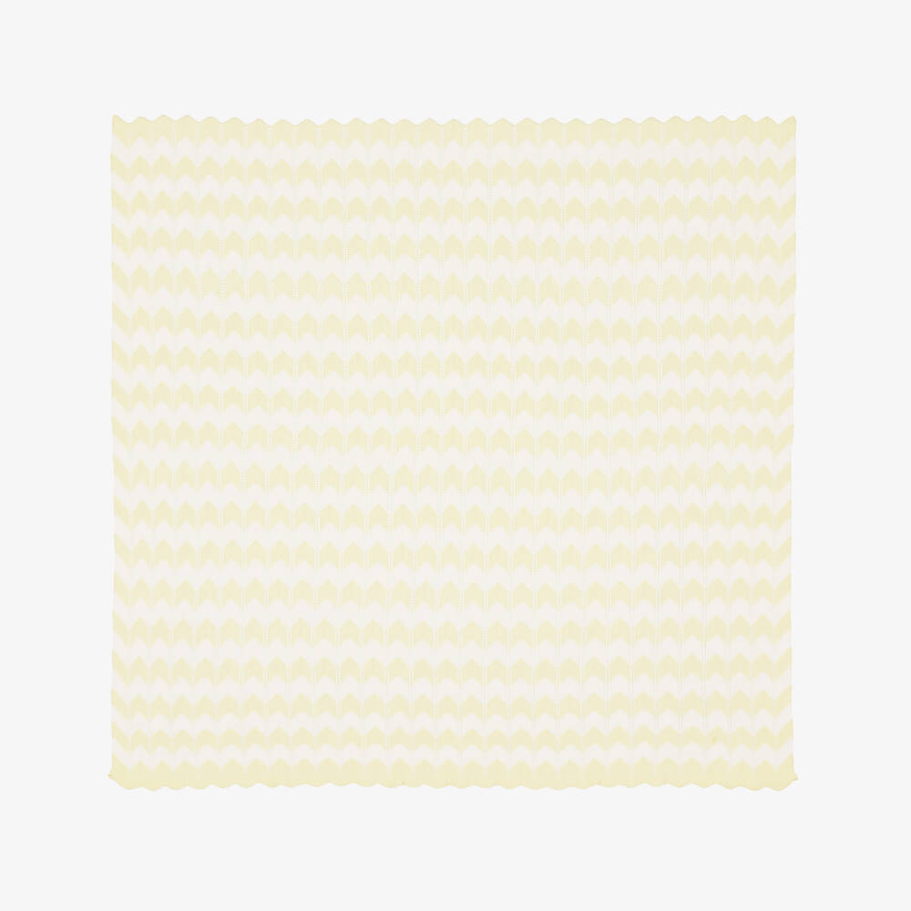 Artesanía Granlei-Yellow Zig Zag Knit Baby Blanket (102cm) | Childrensalon