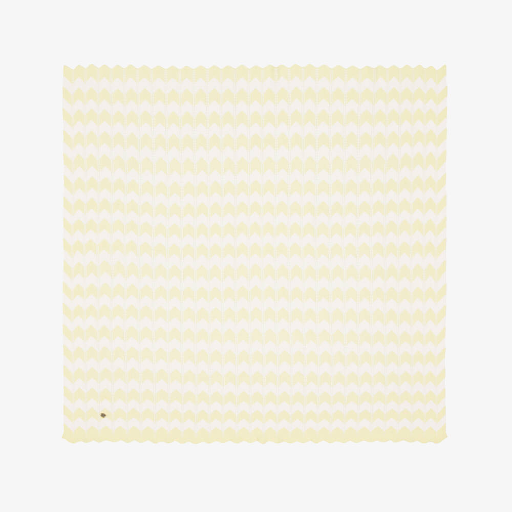 Artesanía Granlei-Yellow Zig Zag Knit Baby Blanket (102cm) | Childrensalon