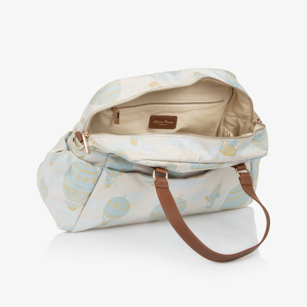 Atelier Choux Paris-Blue Jacquard Changing Bag (46cm) | Childrensalon
