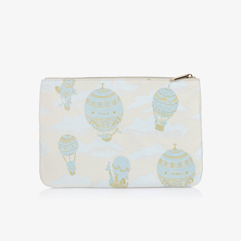 Atelier Choux Paris-حقيبة لمستلزمات الإستحمام جاكار لون أزرق(31 سم) | Childrensalon