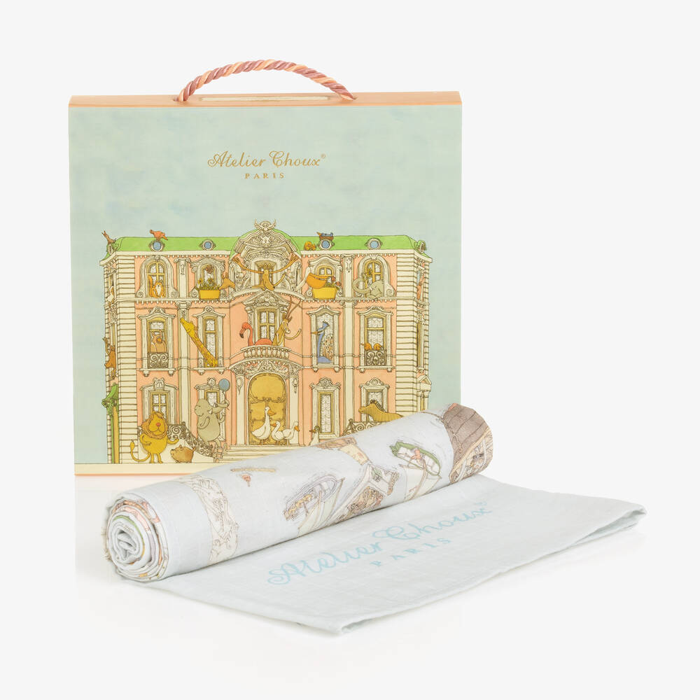 Atelier Choux Paris-Blue Ocean Academy Swaddle (97cm) | Childrensalon