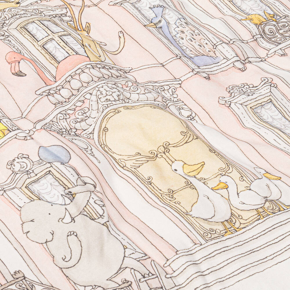 Atelier Choux Paris-غطاء سرير بوجهين لون زهري وأزرق (132 سم) | Childrensalon