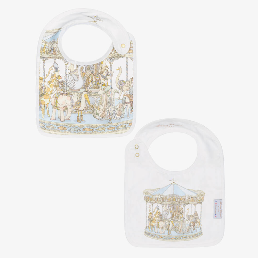 Atelier Choux Paris-Ivory & Blue Cotton Babysuit Gift Set | Childrensalon