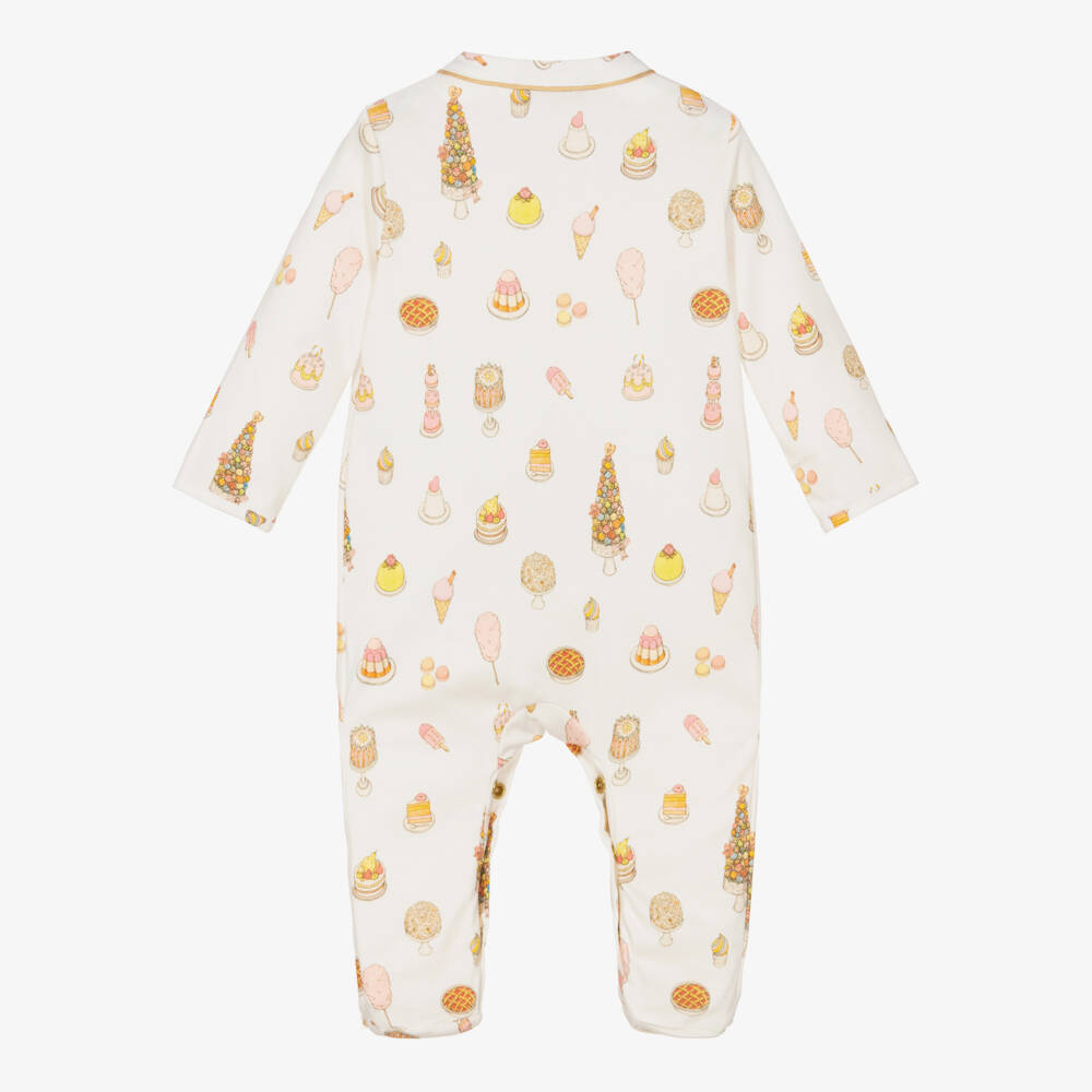 Atelier Choux Paris-Ivory Cotton Carousel Print Babysuit Gift Set | Childrensalon