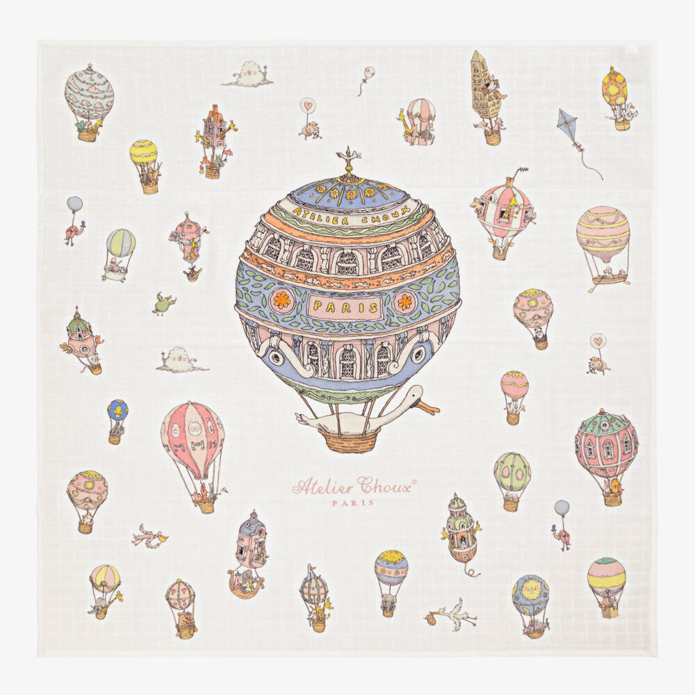 Atelier Choux Paris-طقم هدية بِدلة أفرول قطن لون عاجي  | Childrensalon