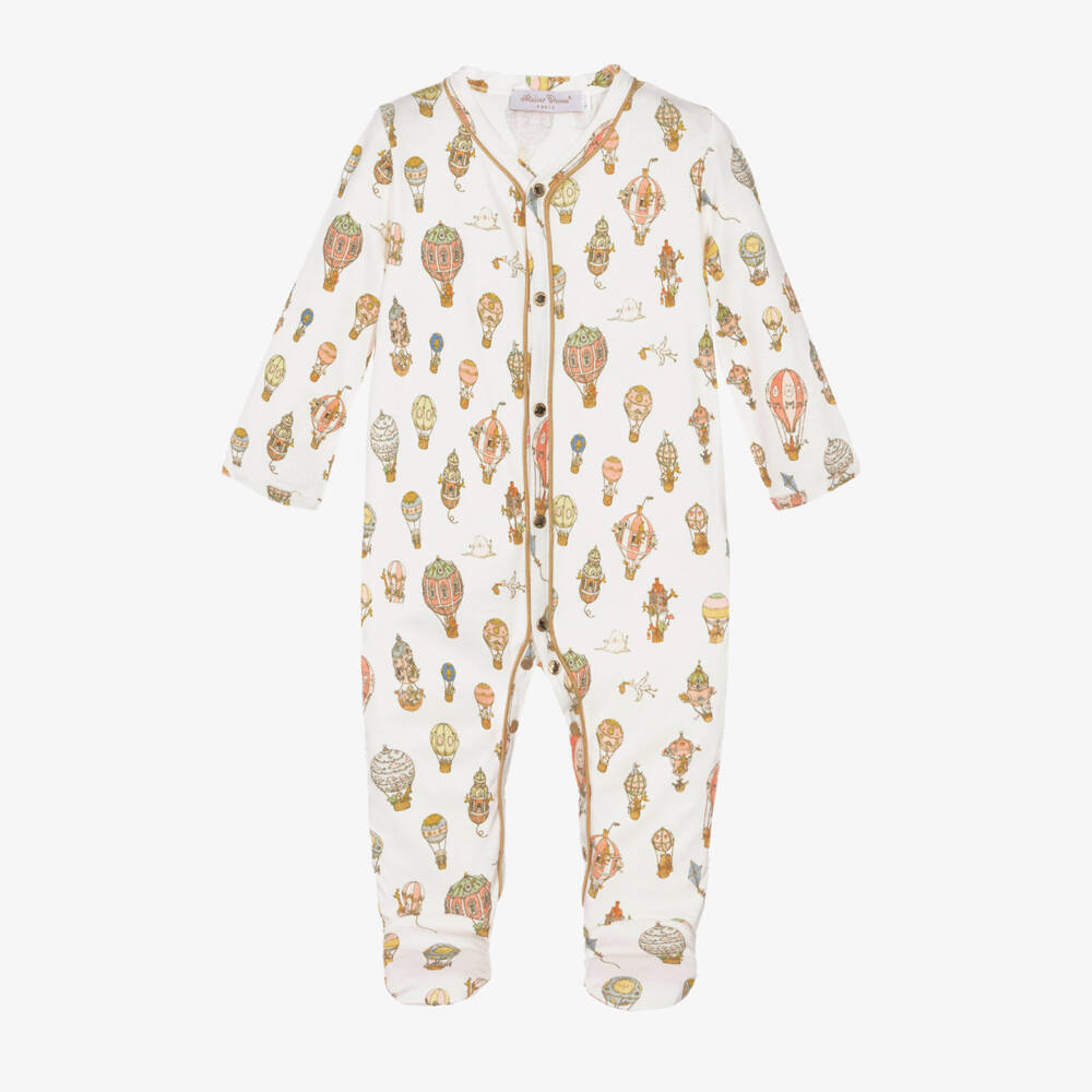 Atelier Choux Paris-طقم هدية بِدلة أفرول قطن لون عاجي  | Childrensalon