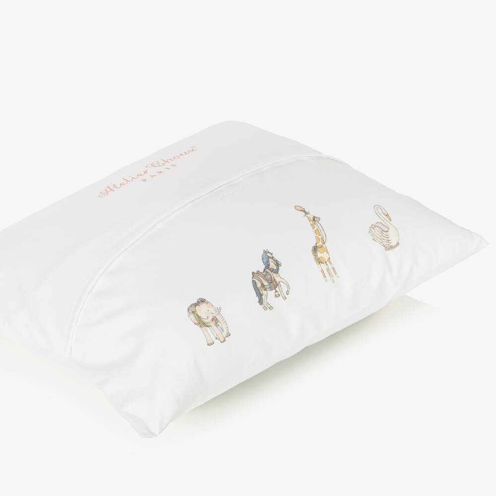 Atelier Choux Paris-وسادة قطن ساتان لون عاجي للأطفال الرضع (42 سم) | Childrensalon