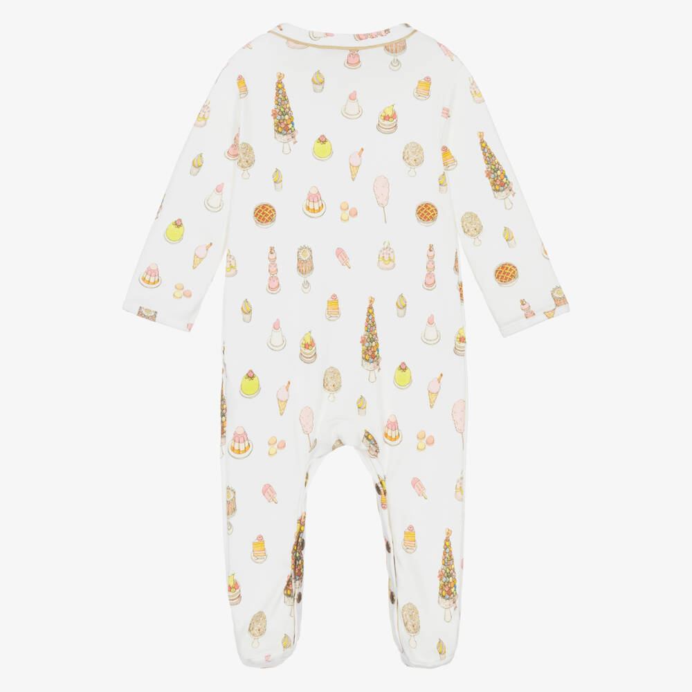 Atelier Choux Paris-Ivory Cotton Sweet Treats Babygrow | Childrensalon