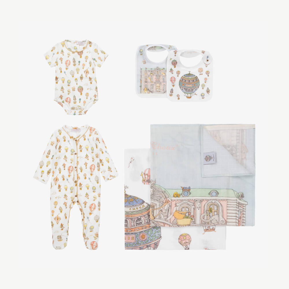 Atelier Choux Paris-Ivory Luxury Babysuit Gift Set | Childrensalon