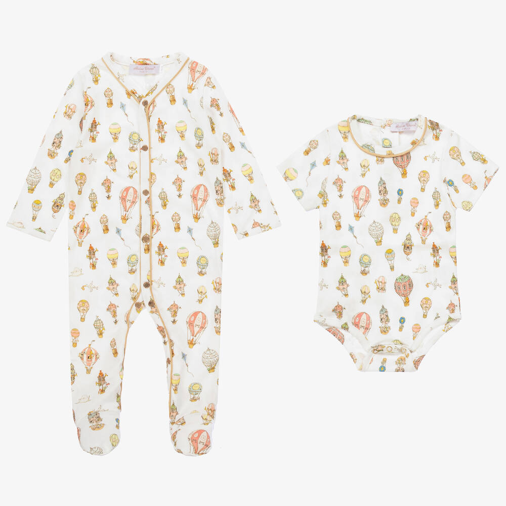Atelier Choux Paris-Ivory Luxury Babysuit Gift Set | Childrensalon