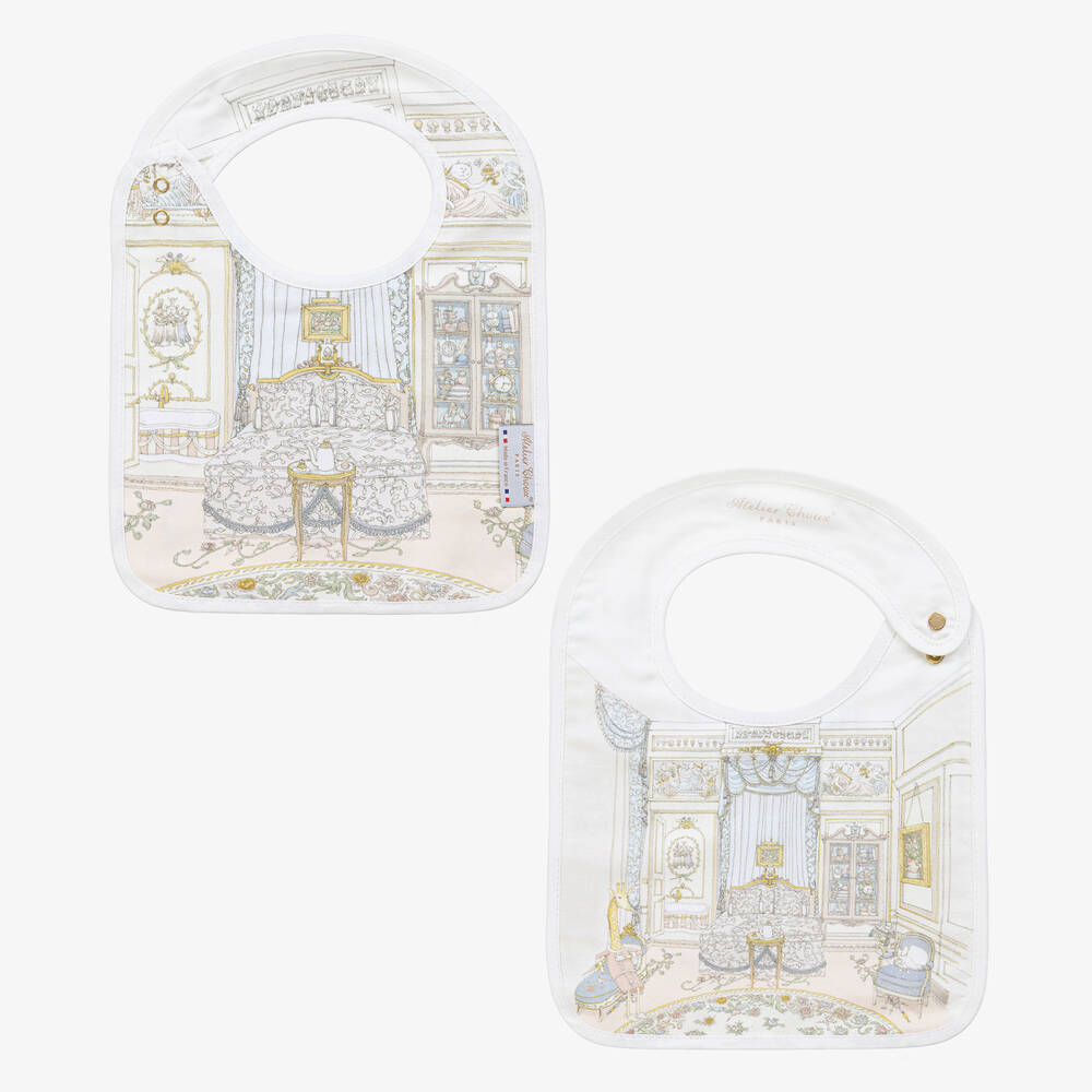 Atelier Choux Paris-طقم لفّافة ومريلة قطن عضوي لون زهري للأطفال | Childrensalon