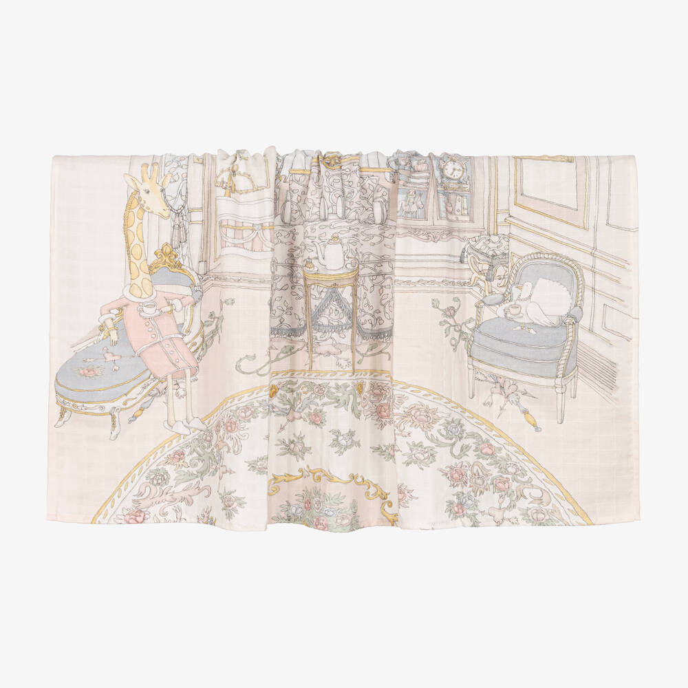 Atelier Choux Paris-طقم لفّافة ومريلة قطن عضوي لون زهري للأطفال | Childrensalon