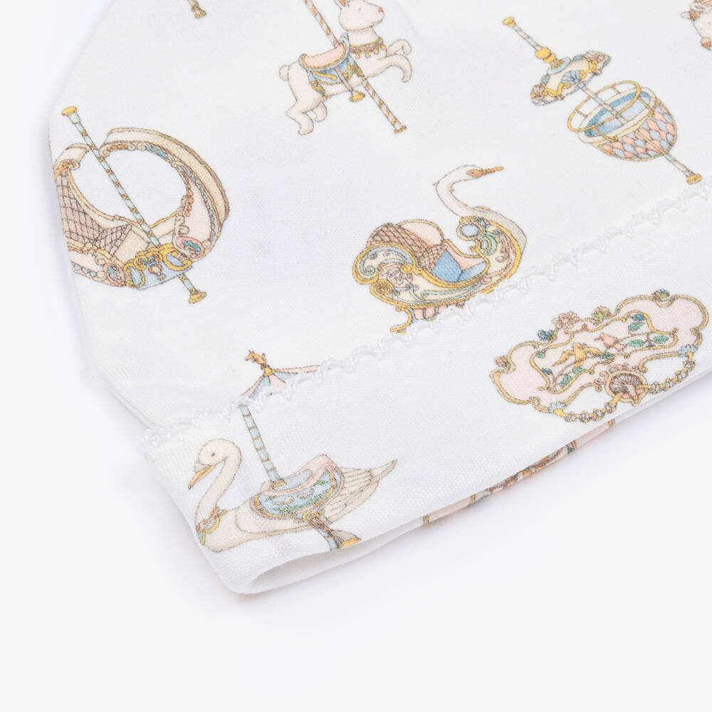 Atelier Choux Paris-قبعة قطن جيرسي لون أبيض للأطفال | Childrensalon