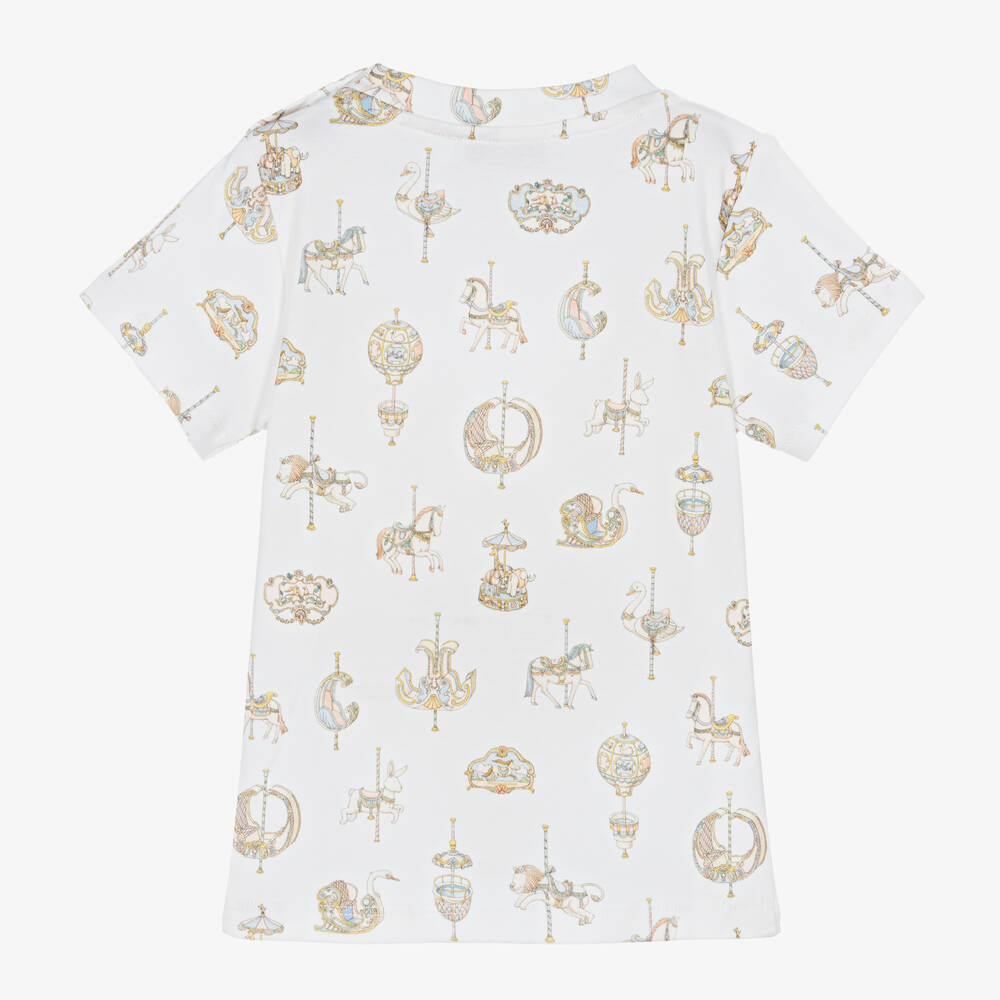 Atelier Choux Paris-تيشيرت قطن جيرسي لون أبيض للأطفال | Childrensalon