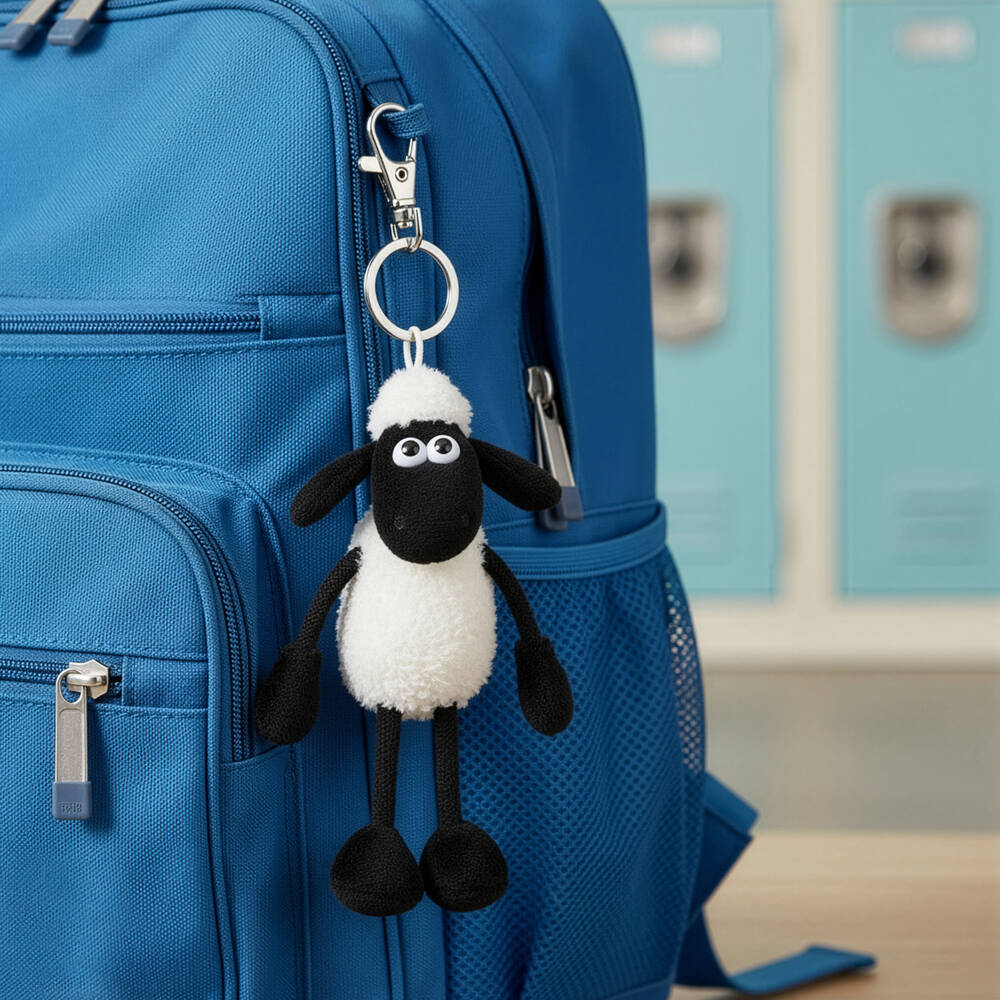 Aurora-Shaun The Sheep Faux Fur Key Ring (19cm) | Childrensalon