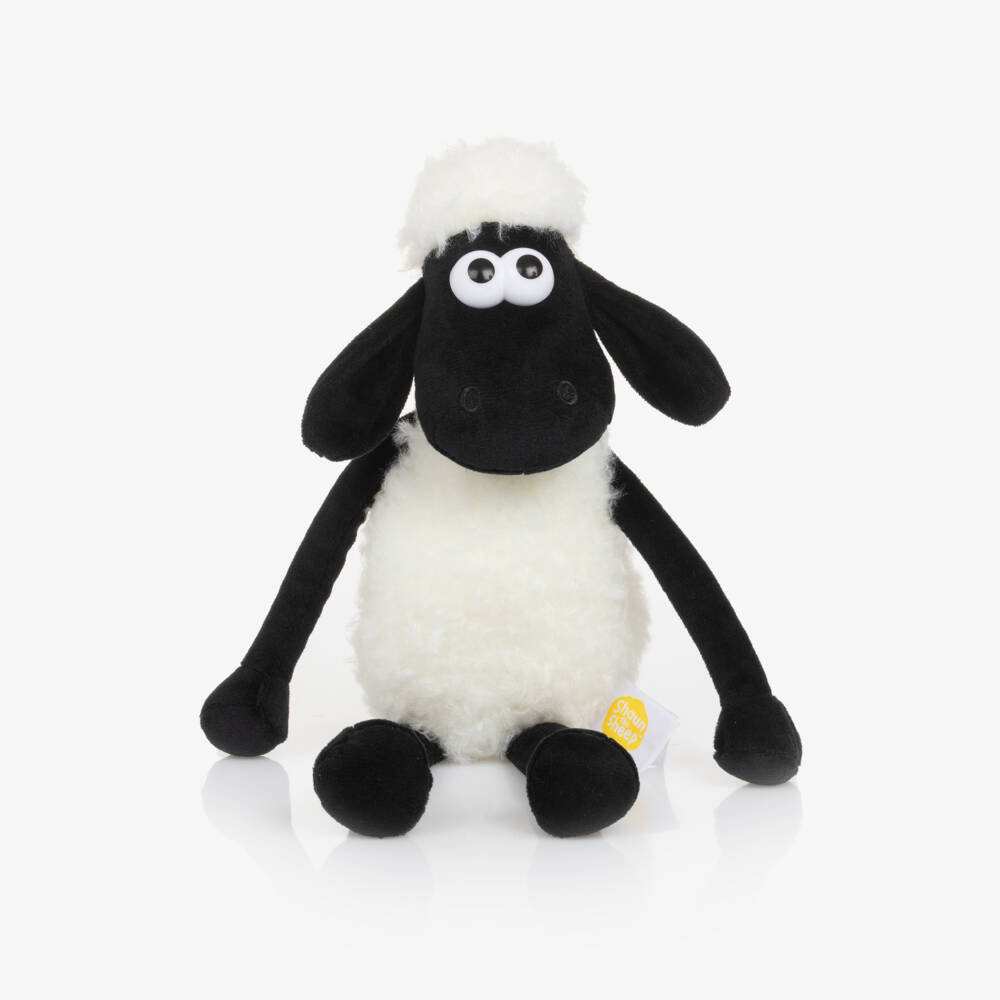 Aurora-White & Black Shaun The Sheep Soft Toy (30cm) | Childrensalon