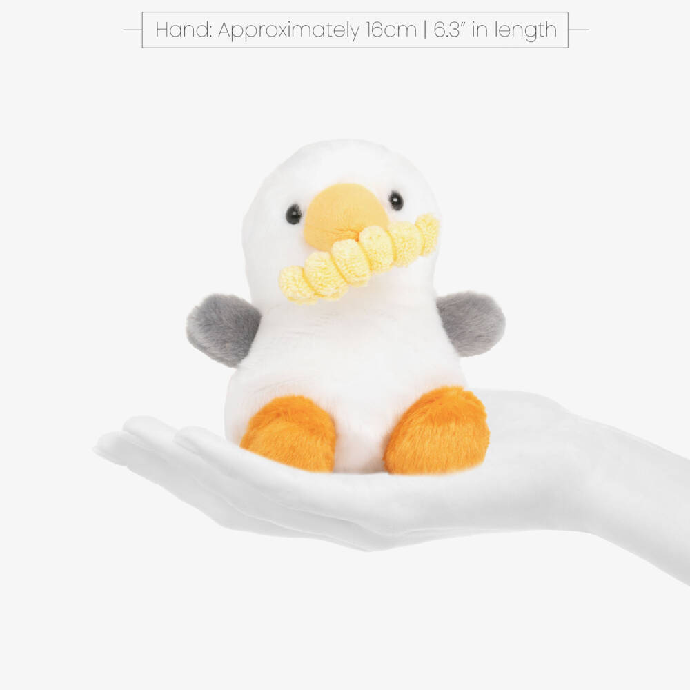 Aurora-White Buoy Seagull with Fry Soft Toy (13cm) | Childrensalon