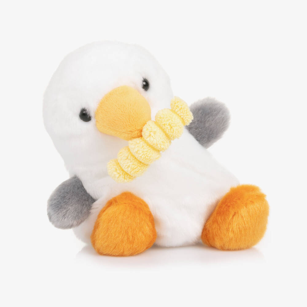 Aurora-White Buoy Seagull with Fry Soft Toy (13cm) | Childrensalon