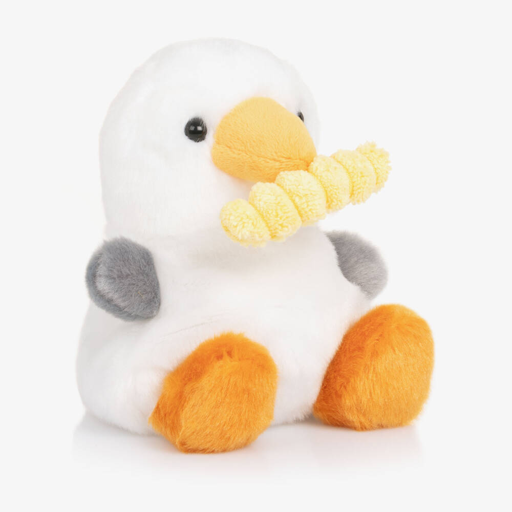 Aurora-White Buoy Seagull with Fry Soft Toy (13cm) | Childrensalon
