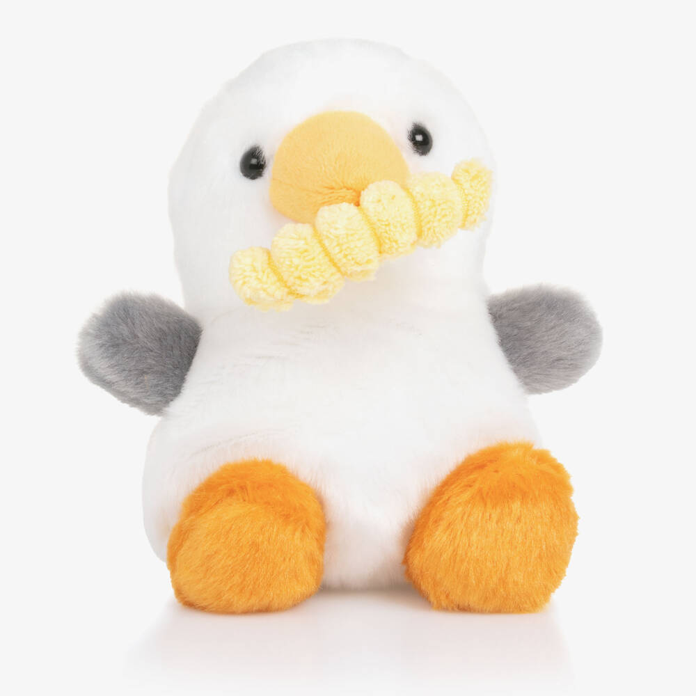 Aurora-White Buoy Seagull with Fry Soft Toy (13cm) | Childrensalon