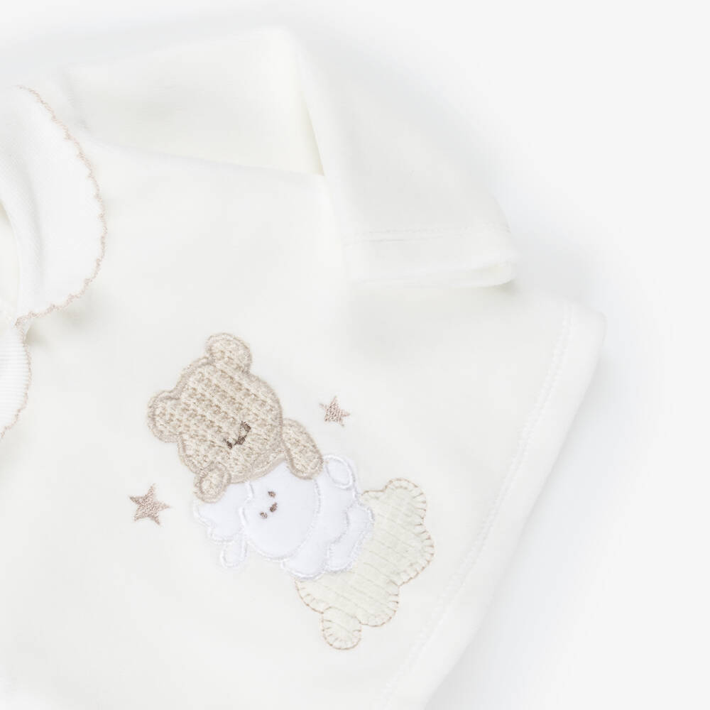 Babidu-Baby Boys 2 Piece Velour Babygrow | Childrensalon