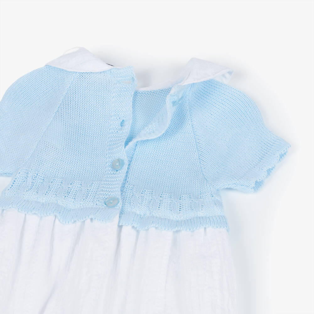 Babidu-Baby Boys Blue & White Collared Shortie | Childrensalon