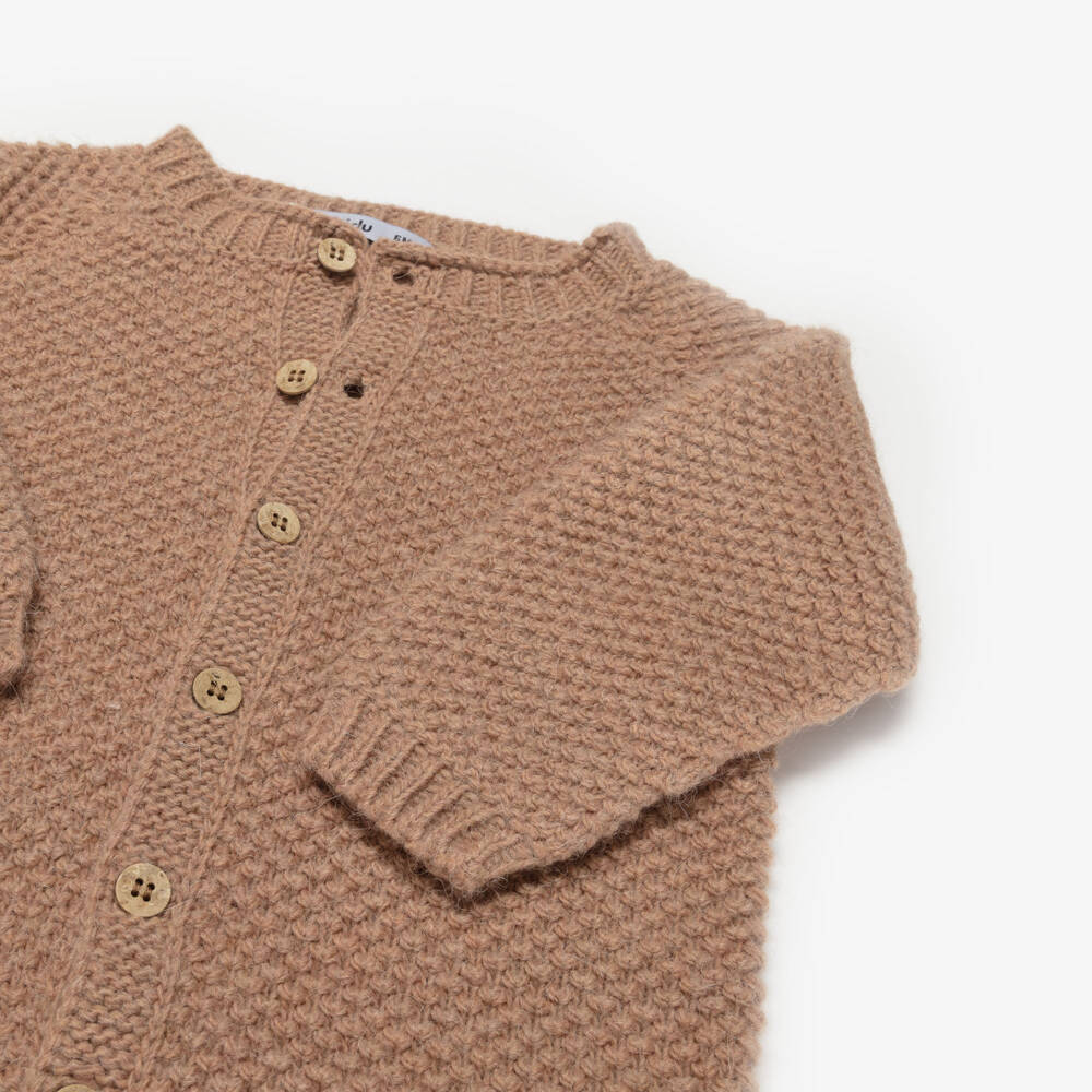 Babidu-Комбинезон на пуговицах коричневый трикотажный для малышей | Childrensalon
