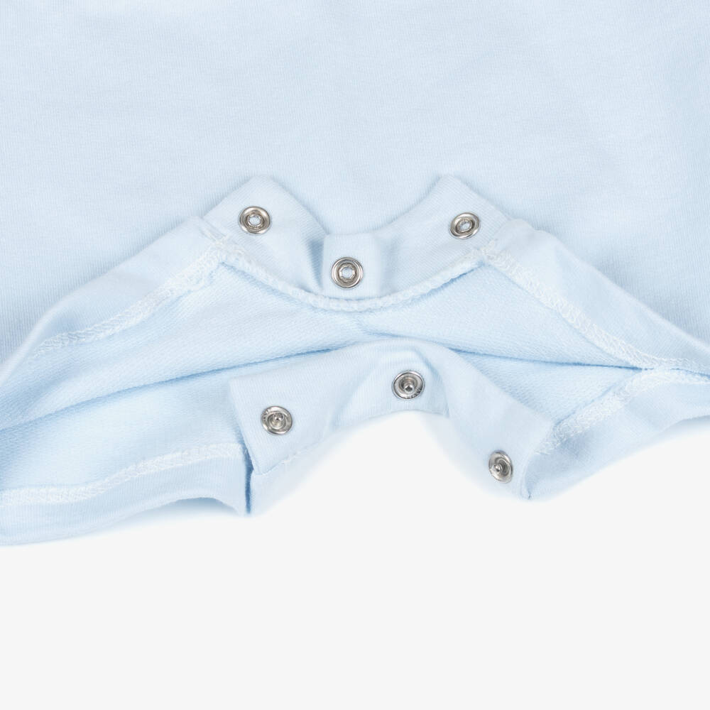 Babidu-Baby Boys Pale Blue Stripe Cotton Jersey Shortie | Childrensalon