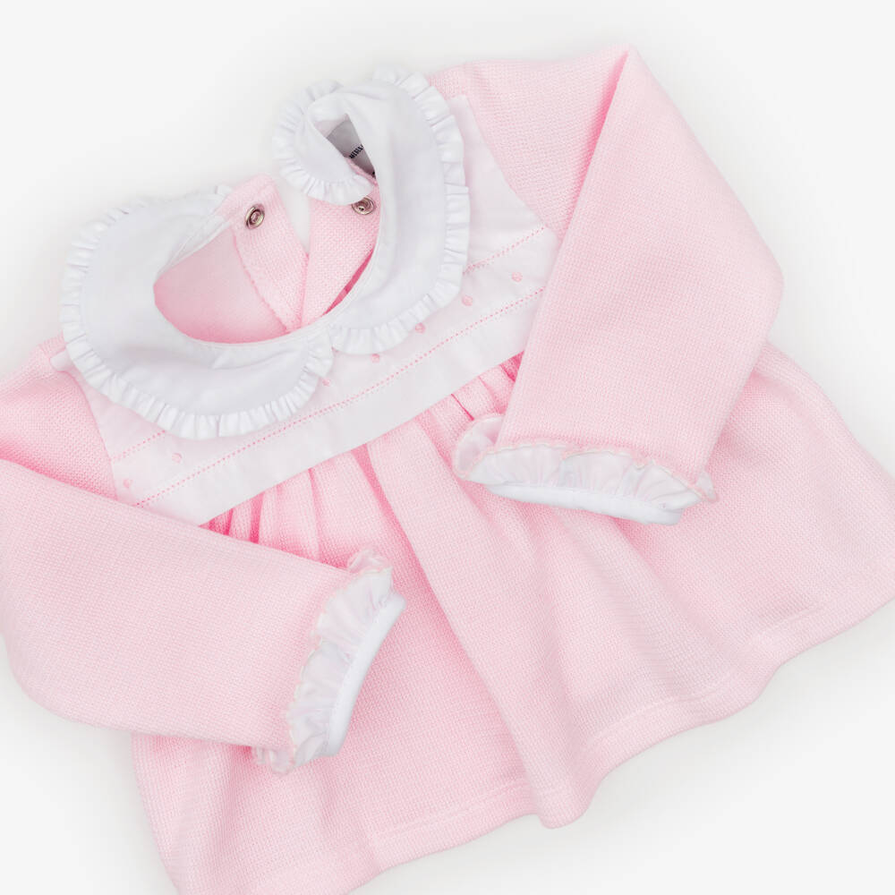 Babidu-Baby Girls Pink Cotton Jersey Knit Shorts Set | Childrensalon