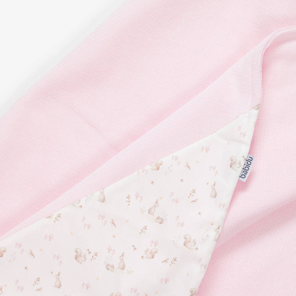 Babidu-Baby Girls Pink Jersey Knit Blanket (80cm) | Childrensalon