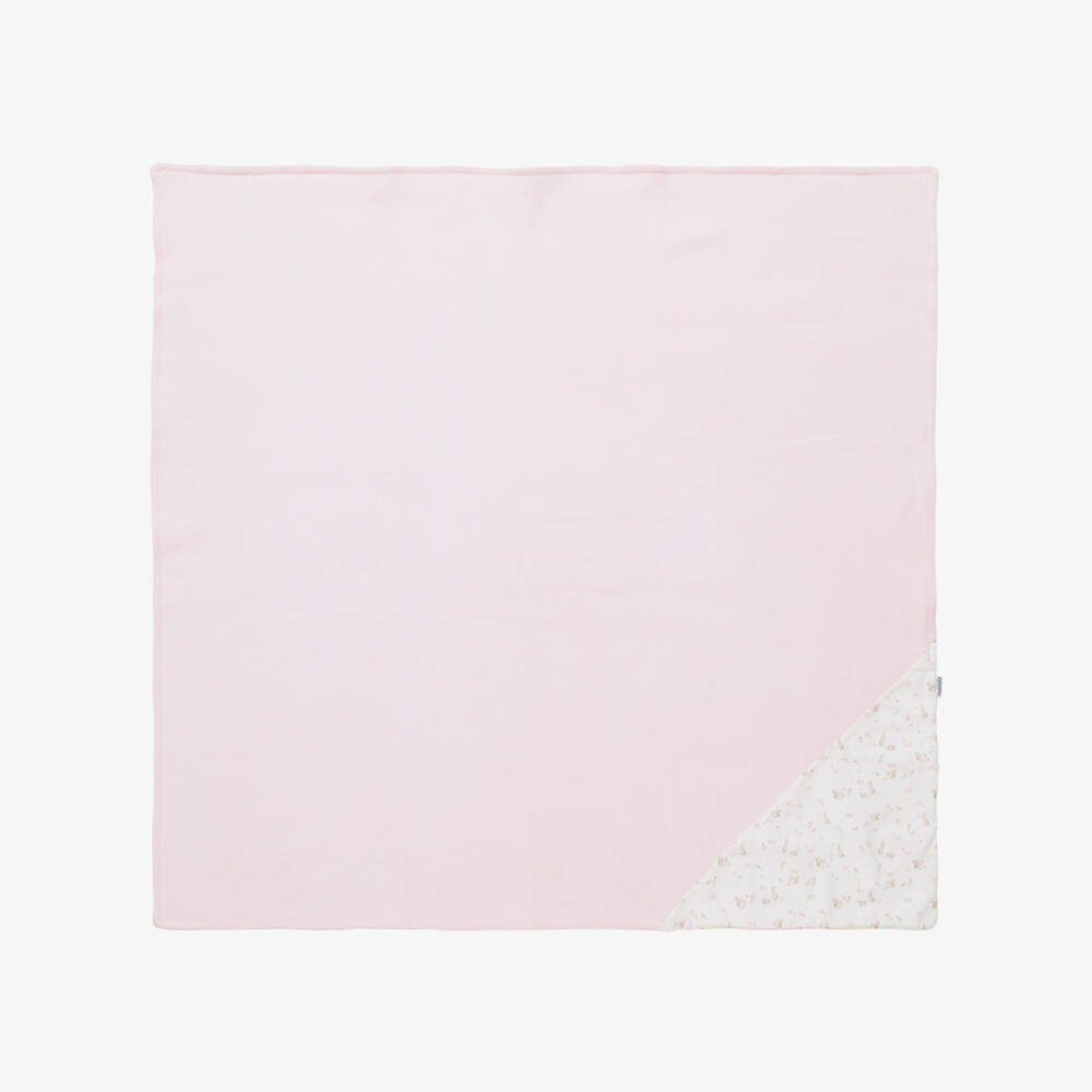 Babidu-Baby Girls Pink Jersey Knit Blanket (80cm) | Childrensalon