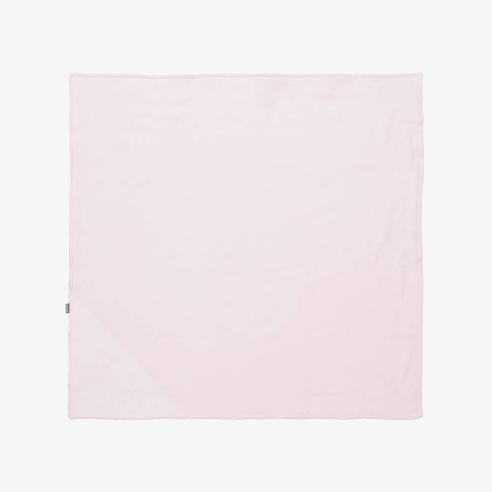 Babidu-Baby Girls Pink Jersey Knit Blanket (80cm) | Childrensalon