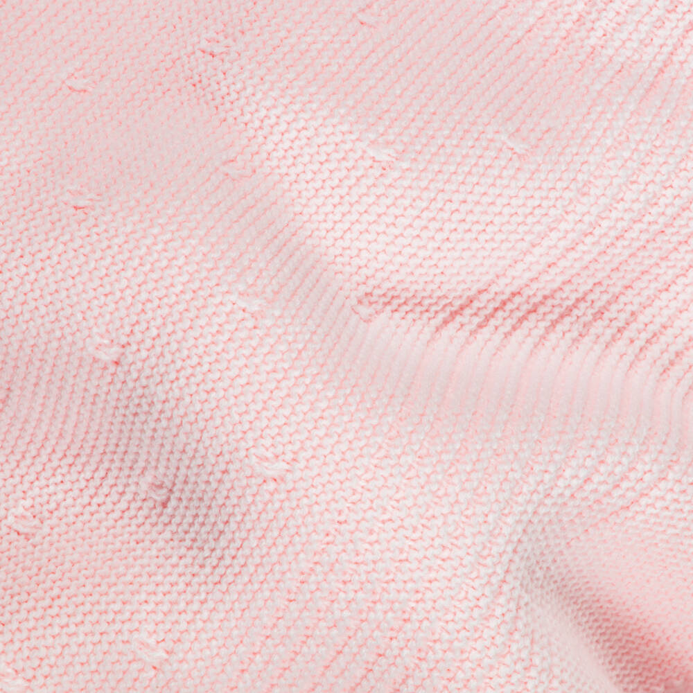 Babidu-Baby Girls Pink Knitted Blanket (92cm) | Childrensalon