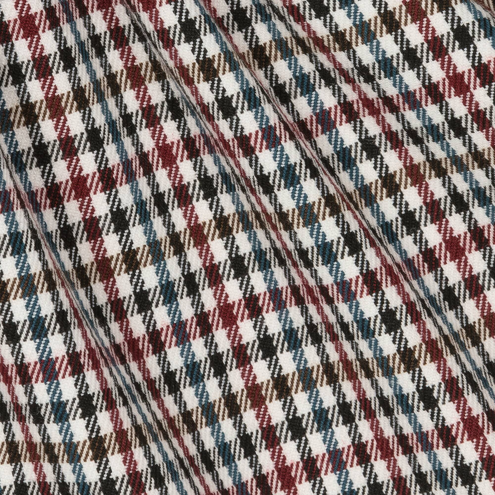 Babidu-فستان أطفال بناتي كاروهات قطن تويل لون أحمر بورغندي | Childrensalon