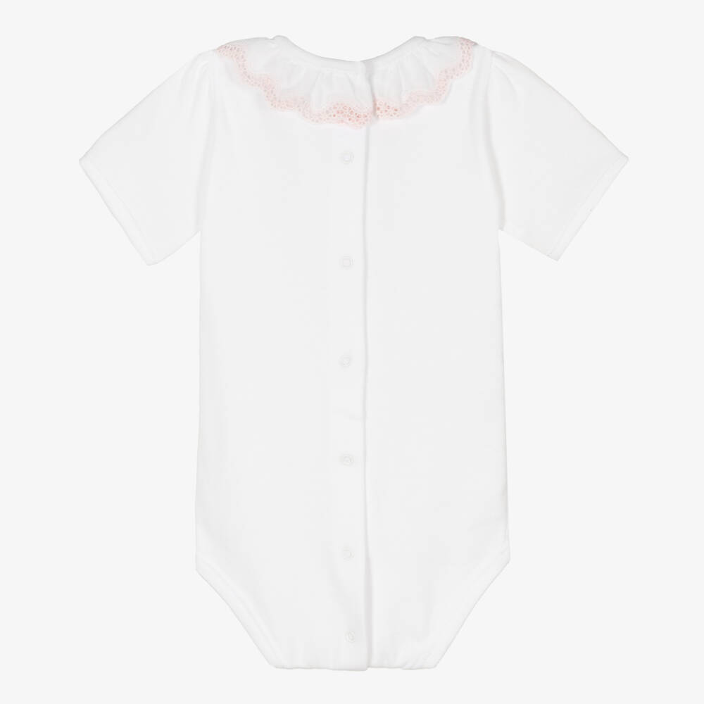 Babidu-Белое боди из хлопка для девочек | Childrensalon