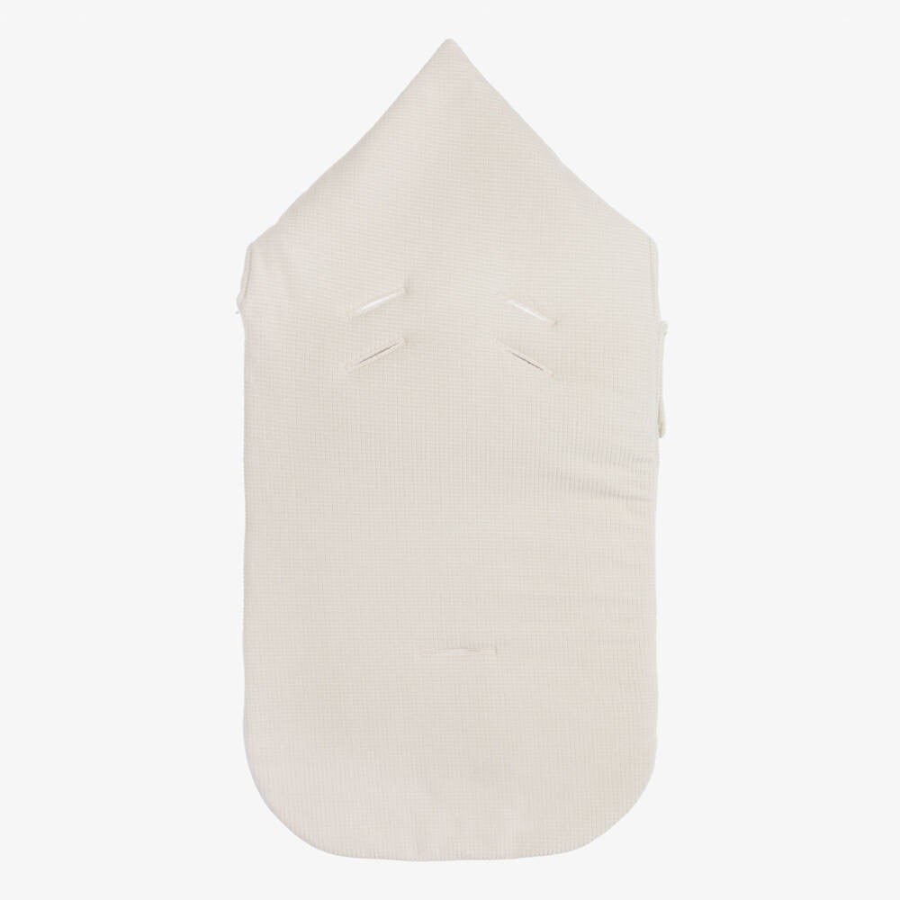Babidu-Beige Velour Baby Nest with Bunny Print (80cm) | Childrensalon