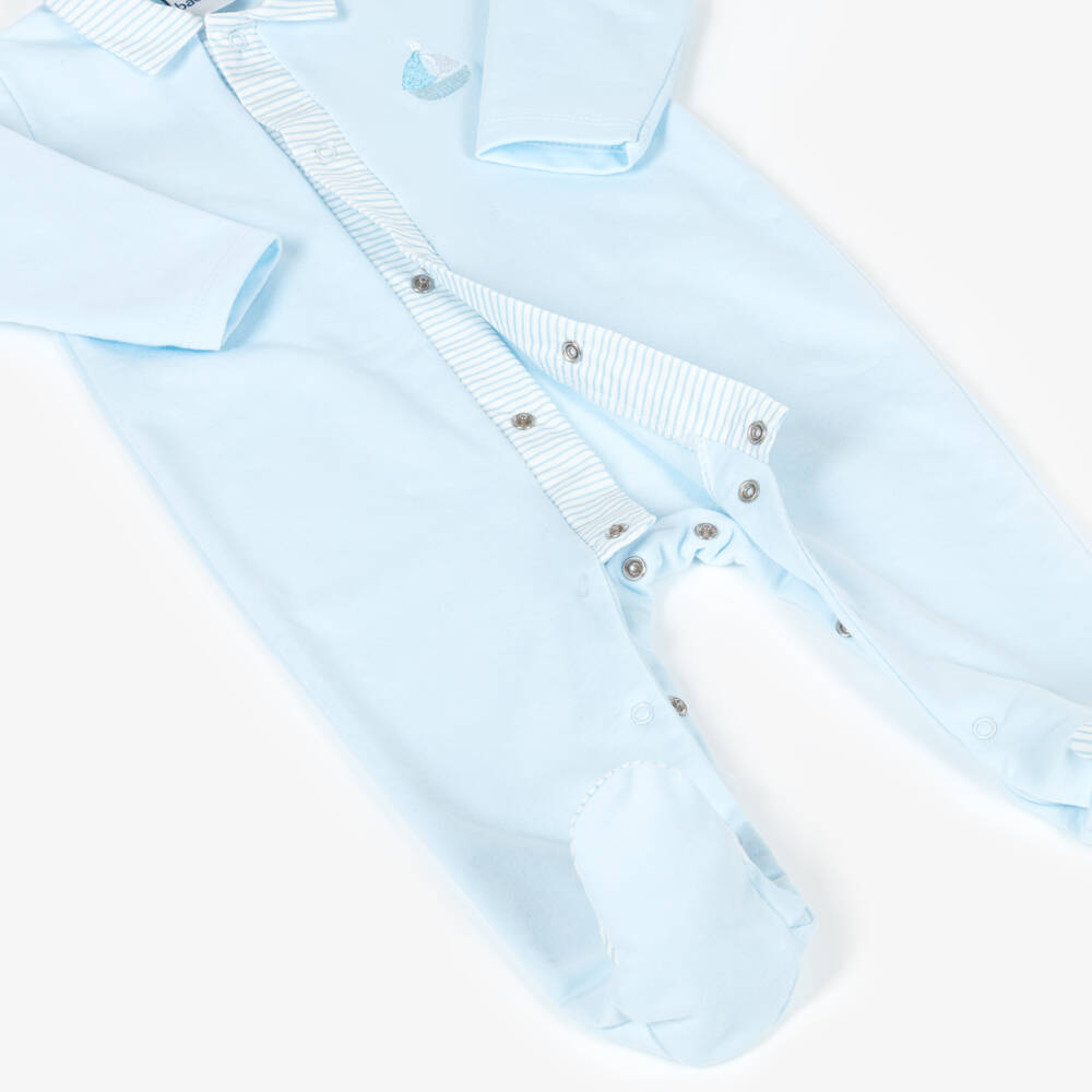 Babidu-Blue Boat Babygrow | Childrensalon