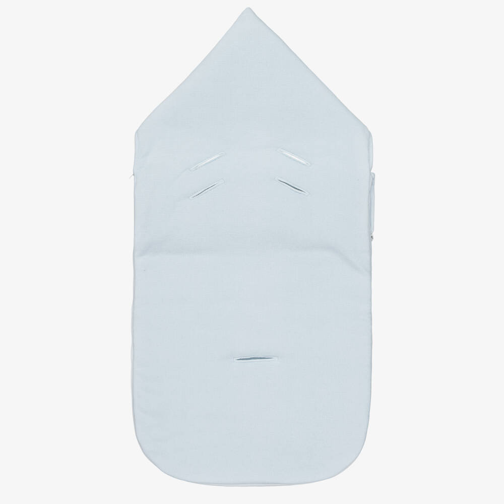 Babidu-Blue Cotton Padded Bunny Print Nest (80cm) | Childrensalon